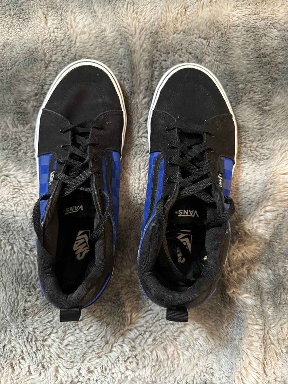 Vans Black & Blue Checkerboard Skate Sneakers